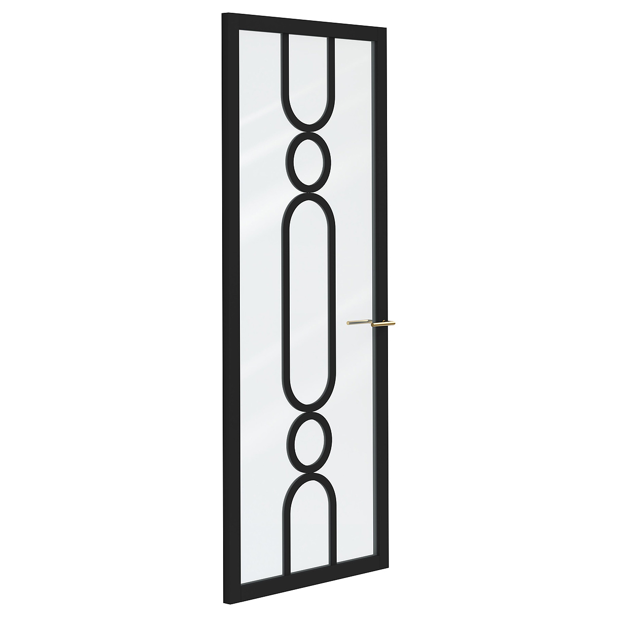 Binnendeur Skantrae SSL 14523 Blank Glas Zwart Gelakt